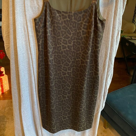 MICHAEL KORS Brown & Beige Print Leather Strap Buckle Dress XS - Picture 6 of 9